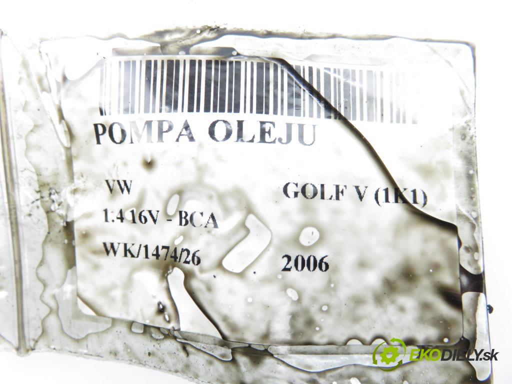 VW GOLF V (1K1) HB 2006 55,00 1.4 16V - BCA 1390,00 Pumpa oleja 03C105Q ; 03C115121J (Olejová pumpa)
