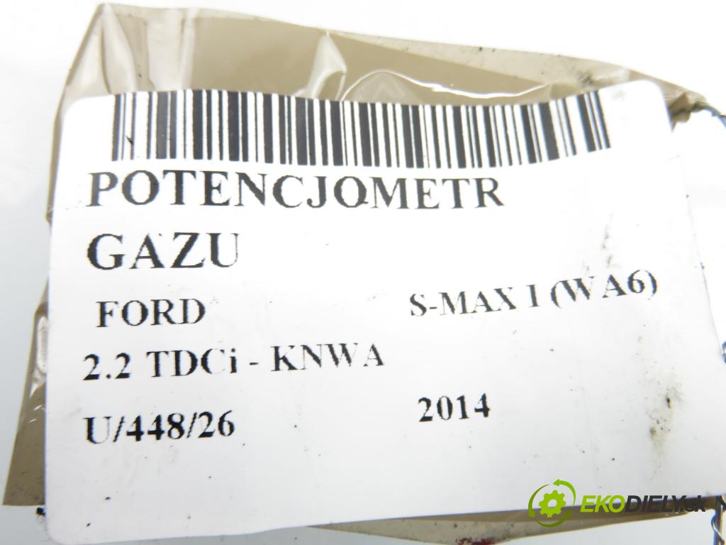 FORD S-MAX (WA6) MINIVAN 2014 147,00 2.2 TDCi - KNWA 2179,00 Potenciometer plynu 6G929F836JE ; 6PV01083410 (Potenciometer plynového pedálu)