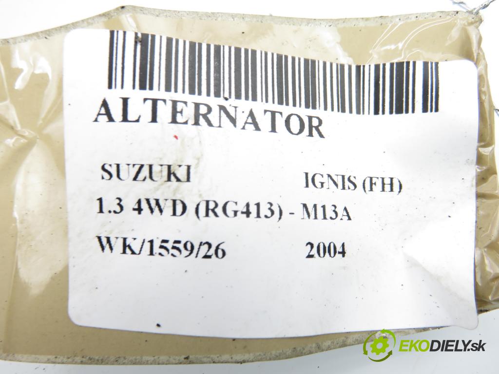 SUZUKI IGNIS (FH) HB 2001 61,00 1.3 4WD 83 (RG413) - M13A 1328,00 Alternátor 3140080G0 (Alternátor)