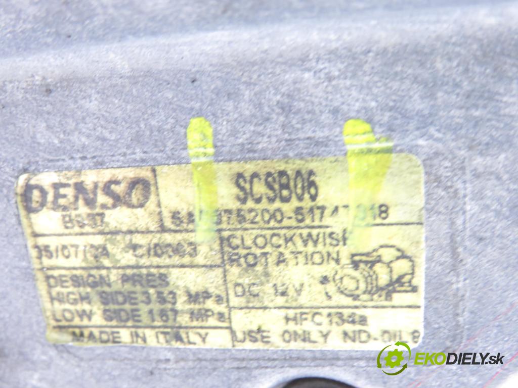 LANCIA MUSA (350_) HB 2005 70,00 1.4 - 843 A 1.000 1368,00 KOMPRESOR: klimatizácie SCSB06 (Kompresor klimatizácie)