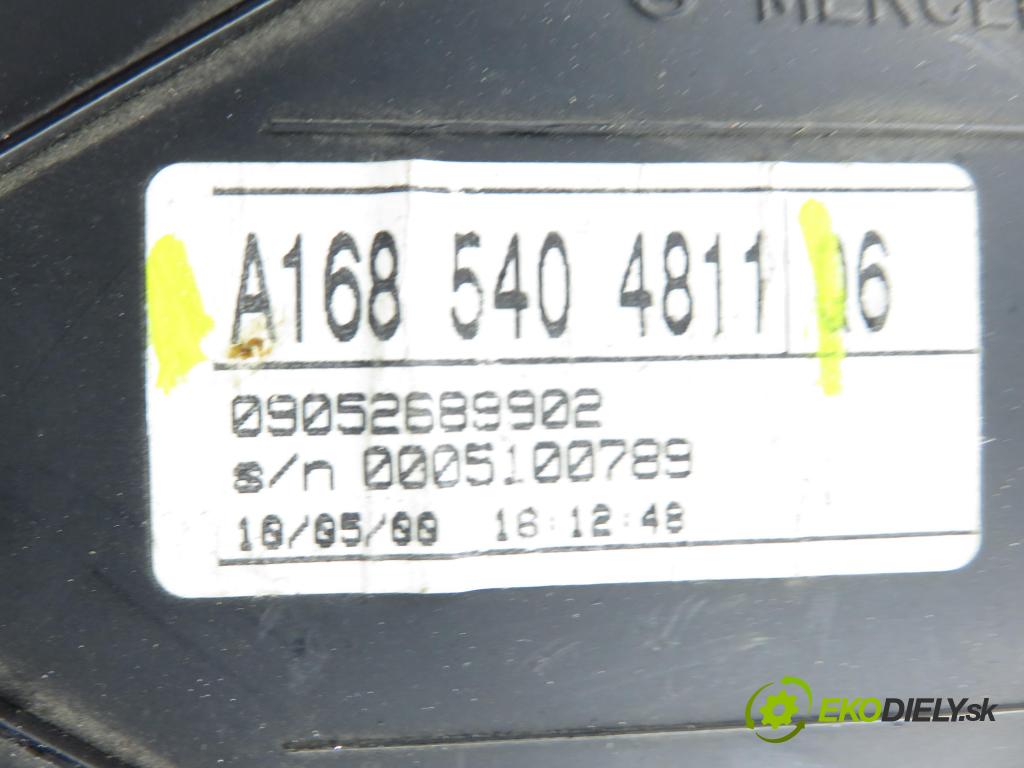 MERCEDES-BENZ KLASA A (W168) HB 2001 75,00 1.6 102 A 160  M 166.960 1598,00 Prístrojovka elektrický 1685404811