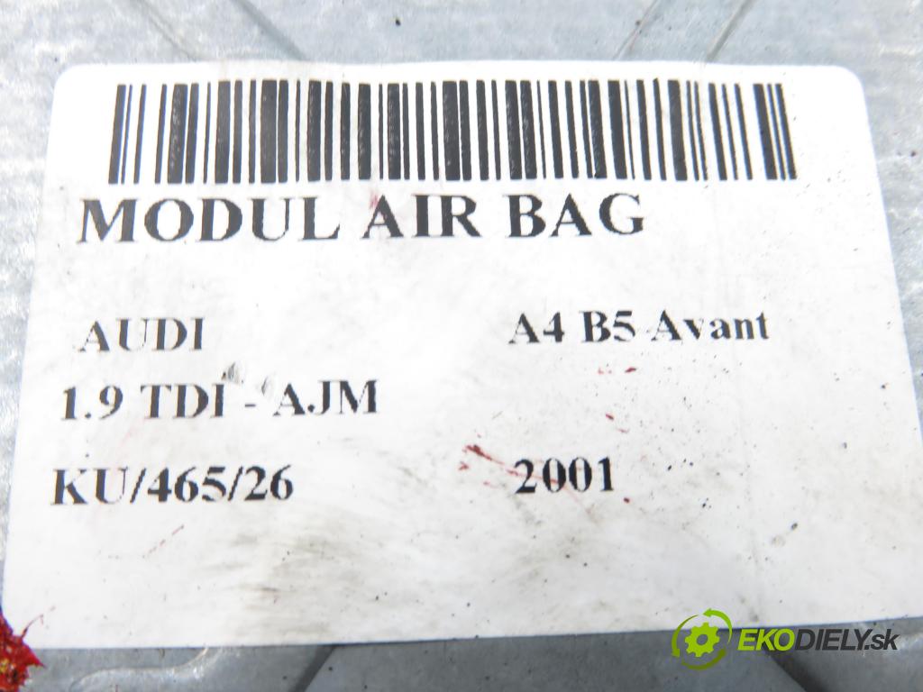 AUDI A4 Avant (8D5, B5) KOMBI 2001 85,00 1.9 TDI - AJM 1896,00 MODUL air BAG 8D0959655F ; 0283001270