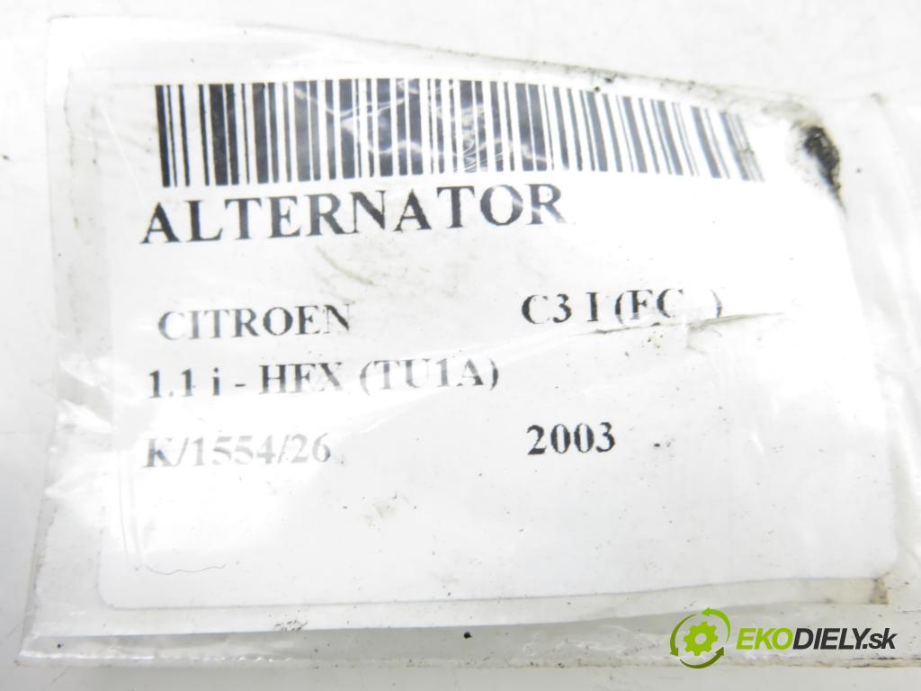 CITROEN C3 I (FC_) HB 2003 44,00 1.1 i - HFX (TU1A) 1124,00 Alternátor 9642879480 (Alternátor)