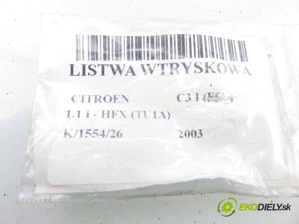 CITROEN C3 I (FC_) HB 2003 44,00 1.1 i - HFX (TU1A) 1124,00 Lišta vstrekovacia 01F002A ; 9628982980 ; 9628982980D (Vstrekovacia lišta)