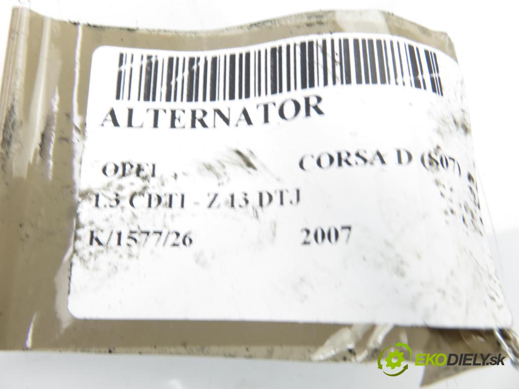 OPEL CORSA D (S07) HB 2007 55,00 1.3 CDTI - Z 13 DTJ 1248,00 Alternátor MS10121009613E (Alternátor)