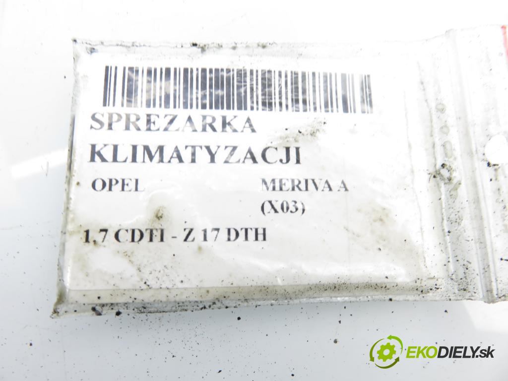 OPEL MERIVA A nadwozie wielkoprzestrzenne (MPV) (X03) MINIVAN 2004 74,00 1.7 CDTI - Z 17 DTH 1686,00 KOMPRESOR: klimatizácie 24421842 (Kompresor klimatizácie)