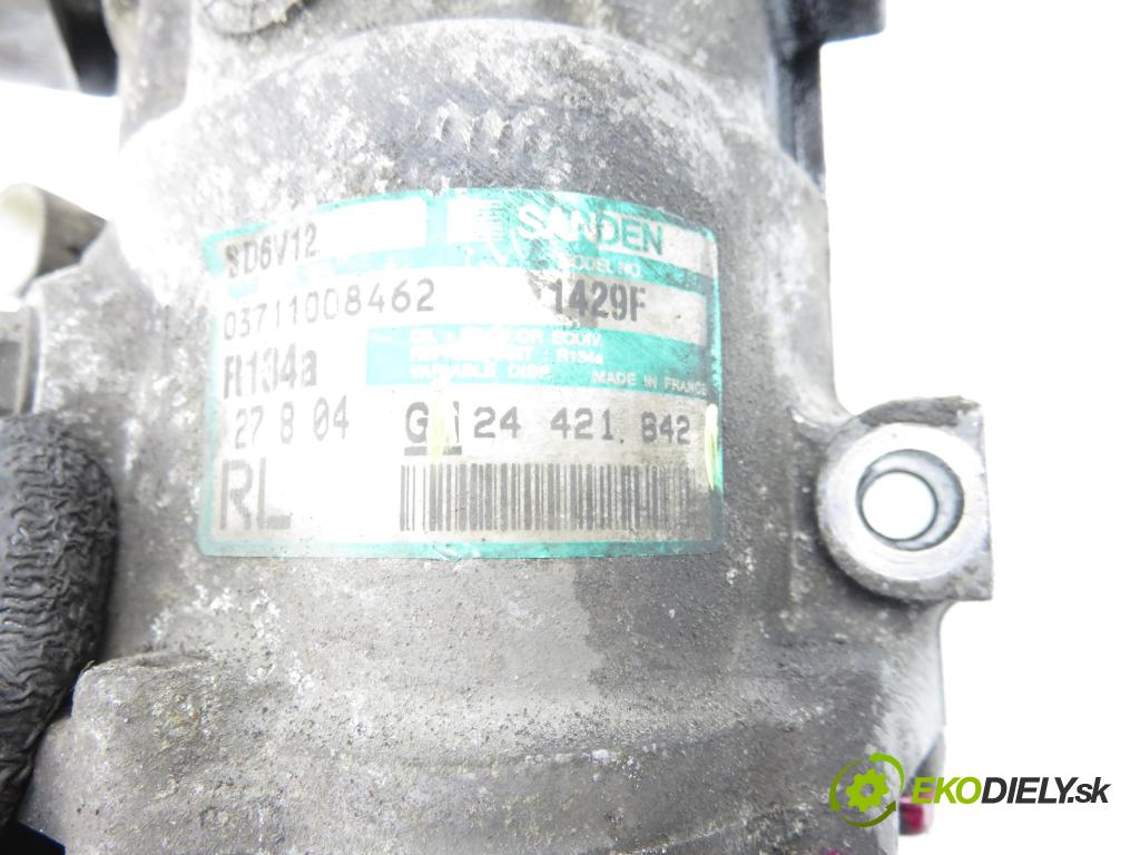 OPEL MERIVA A nadwozie wielkoprzestrzenne (MPV) (X03) MINIVAN 2004 74,00 1.7 CDTI - Z 17 DTH 1686,00 KOMPRESOR: klimatizácie 24421842 (Kompresor klimatizácie)