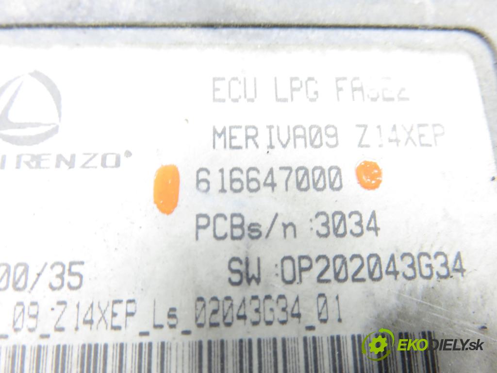 OPEL MERIVA A nadwozie wielkoprzestrzenne (MPV) (X03) MINIVAN 2009 66,00 1.4 16V Twinport - Z 14 XEP 1364,00 řídící jednotka LPG 616647000 ; 67R016002