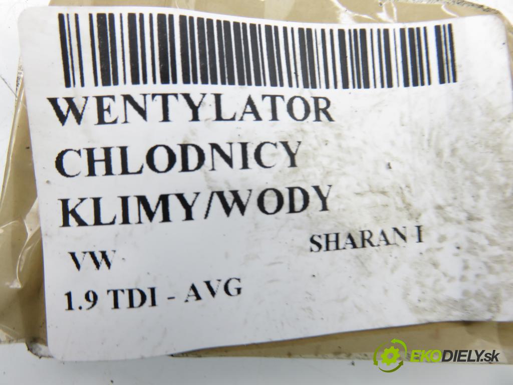 VW SHARAN (7M8, 7M9, 7M6) MINIVAN 2005 81,00 1.9 TDI - AVG 1896,00 Ventilátor chladič klíma/voda 1137328163 ; 0130706818 ; 7M3121203G