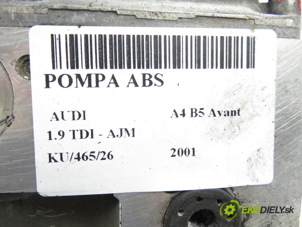 AUDI A4 Avant (8D5, B5) KOMBI 2001 85,00 1.9 TDI - AJM 1896,00 Pumpa ABS 0273004573 ; 0265220621 ; 3B0614111 (Pumpa ABS)