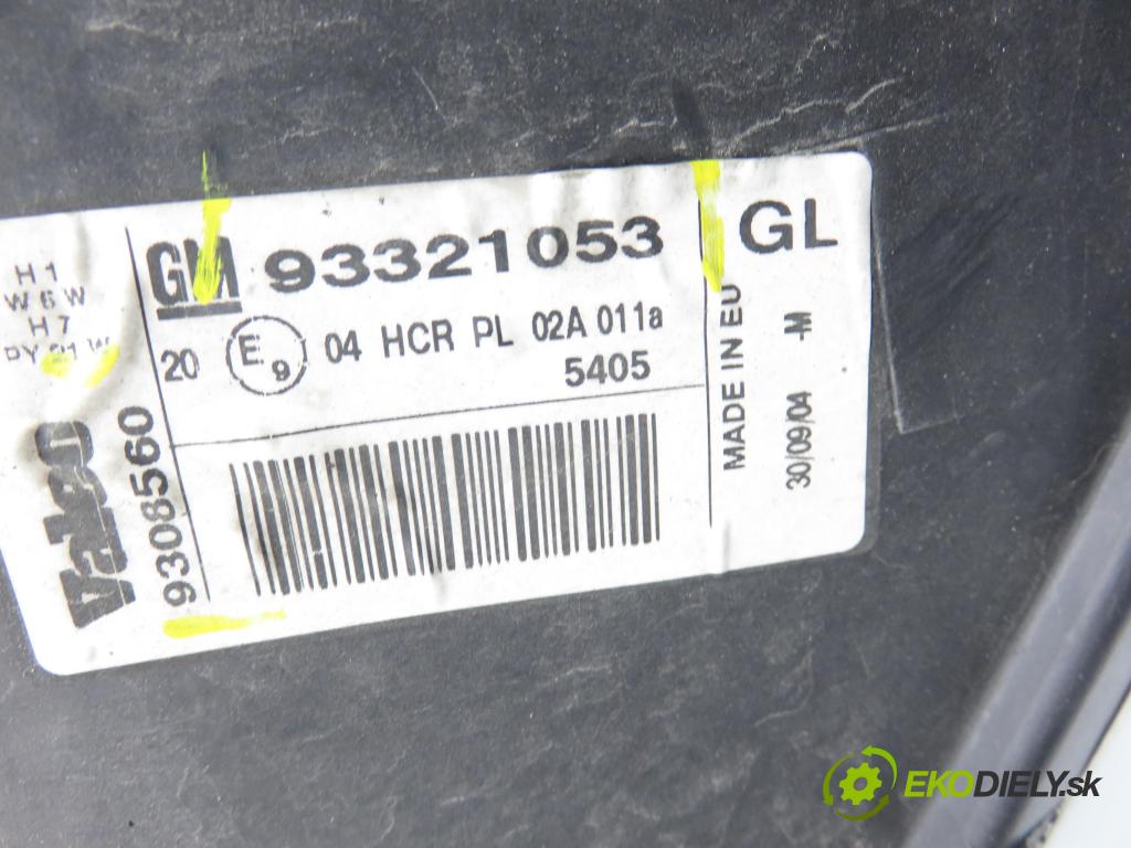 OPEL MERIVA A nadwozie wielkoprzestrzenne (MPV) (X03) MINIVAN 2004 74,00 1.7 CDTI 100 - Z 17 DTH 1686,00 Svetlo PP 93321052 ; 89308550