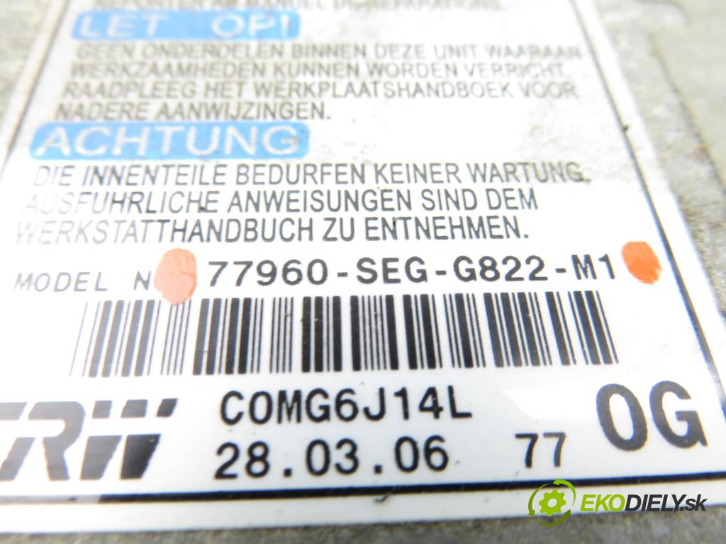 HONDA ACCORD VII Tourer (CM, CN) KOMBI 2006 103,00 2.2 i-CTDi (CN2) - N22A1 2204,00 MODUL air BAG 77960SEGG822M1