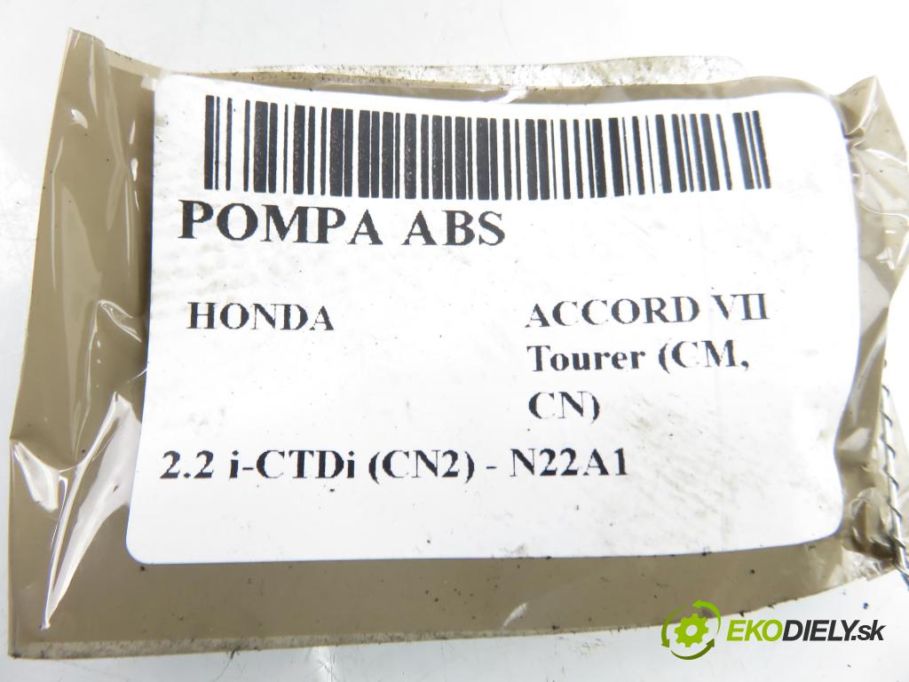 HONDA ACCORD VII Tourer (CM, CN) KOMBI 2006 103,00 2.2 i-CTDi (CN2) - N22A1 2204,00 Pumpa ABS 06210906623 ; 06210204074 ; 57110SEGE610M1 (Pumpa ABS)