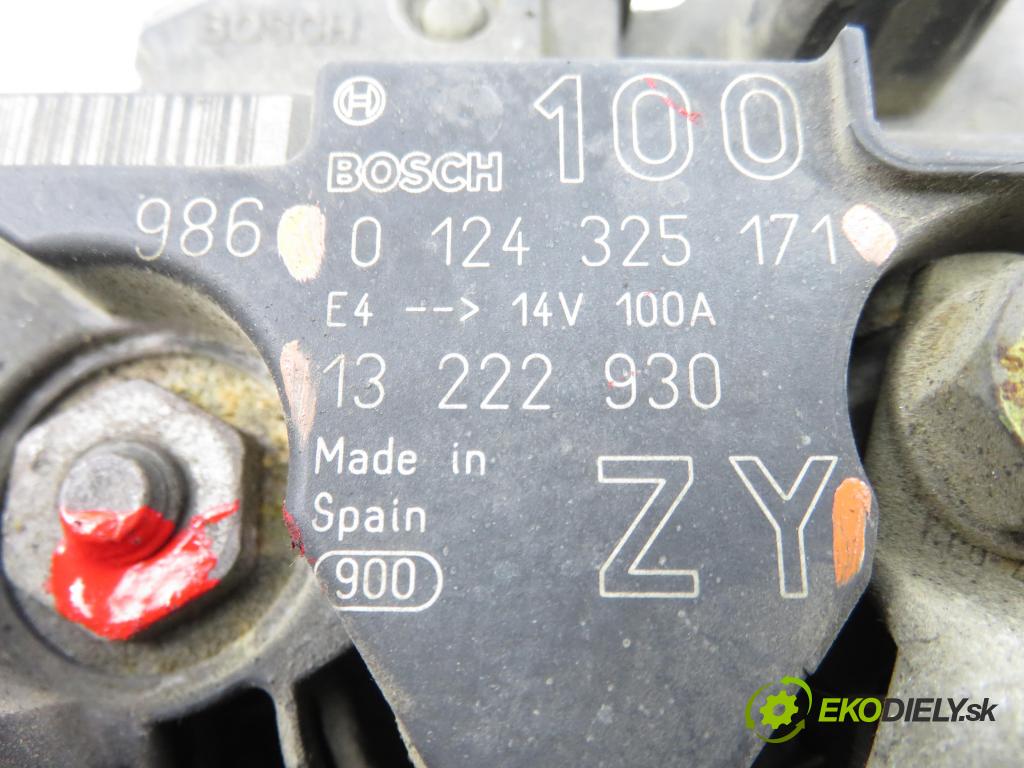 OPEL MERIVA A nadwozie wielkoprzestrzenne (MPV) (X03) MINIVAN 2009 66,00 1.4 16V Twinport - Z 14 XEP 1364,00 Alternátor 0124325171 ; 13222930 (Alternátor)
