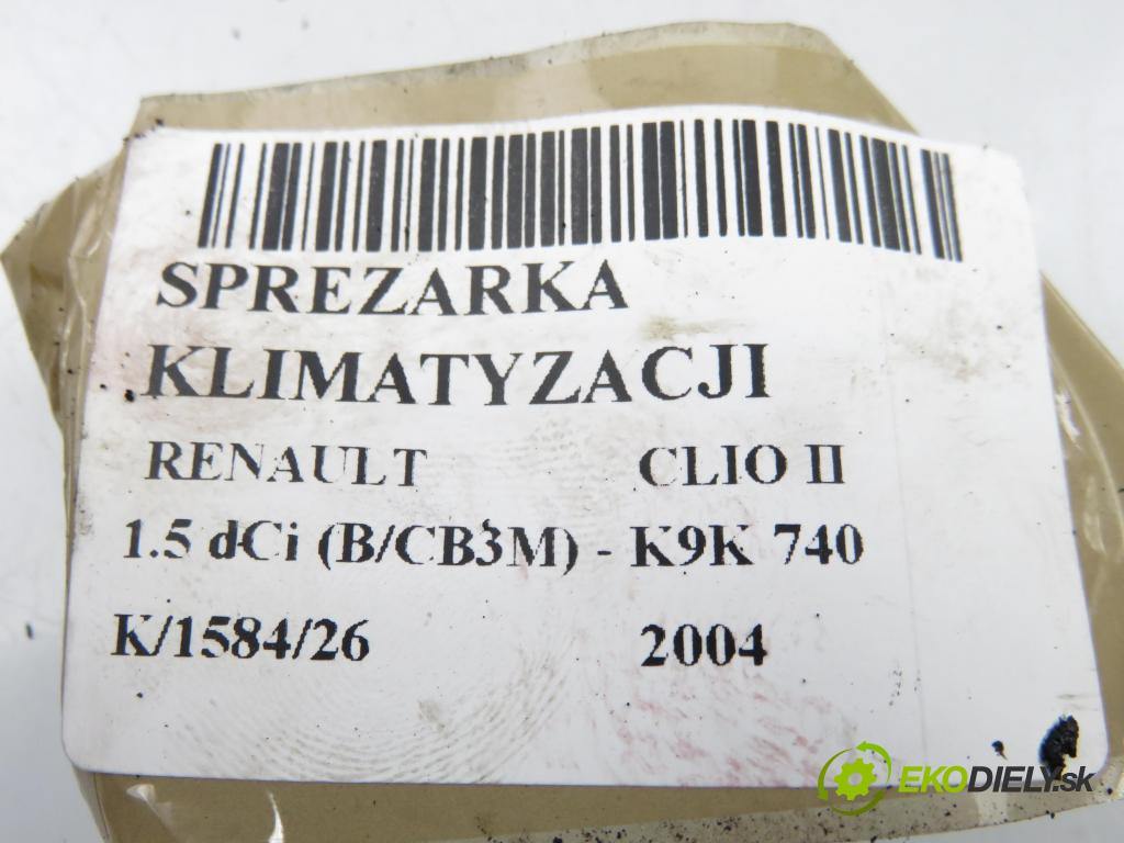 RENAULT CLIO II (BB_, CB_) HB 2004 47,00 1.5 dCi (B/CB3M) - K9K 740 1461,00 KOMPRESOR: klimatizace 7700273801 (Kompresor klimatizace)