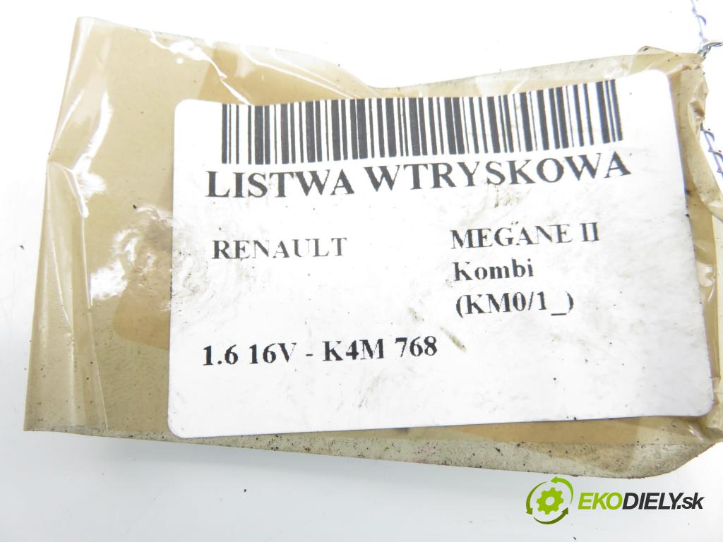 RENAULT MEGANE II Kombi (KM0/1_) KOMBI 2005 75,00 1.6 16V - K4M 768 1598,00 Lišta vstrekovacia H132259 ; ITGDC9 ; 8200135504 (Vstrekovacia lišta)