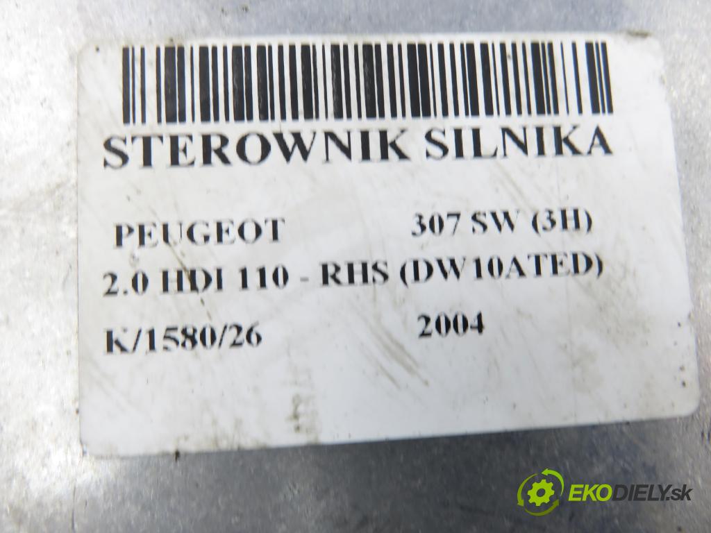 PEUGEOT 307 SW (3H) KOMBI 2004 79,00 2.0 HDI 110 - RHS 1997,00 Riadiaca jednotka Motor 0281011248 ; 9652183780