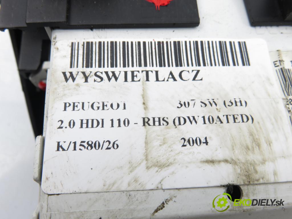 PEUGEOT 307 SW (3H) KOMBI 2004 79,00 2.0 HDI 110 - RHS 1997,00 ZOBRAZIT: 9650243077