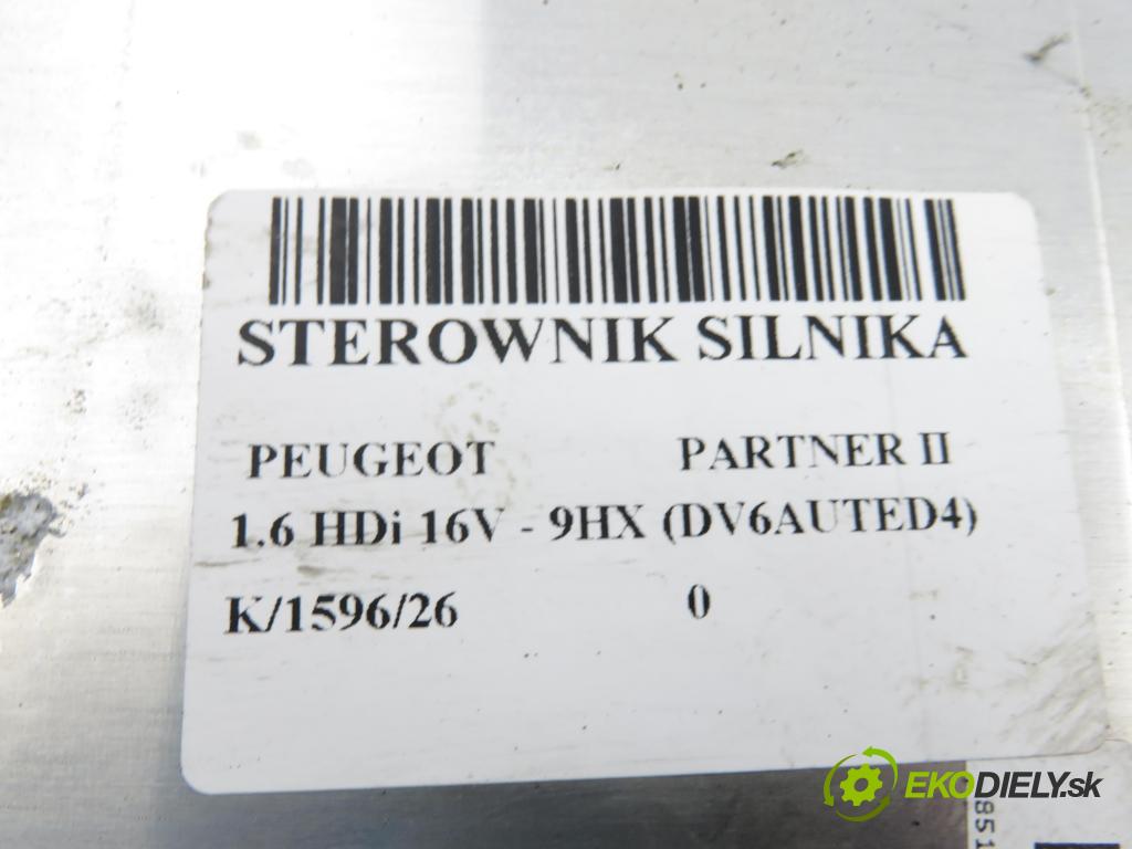PEUGEOT PARTNER Skrzynia FURGON 2008 66,00 1.6 HDi 16V - 9HX (DV6AUTED4) 1560,00 Riadiaca jednotka Motor 0281013871 ; 9664618080