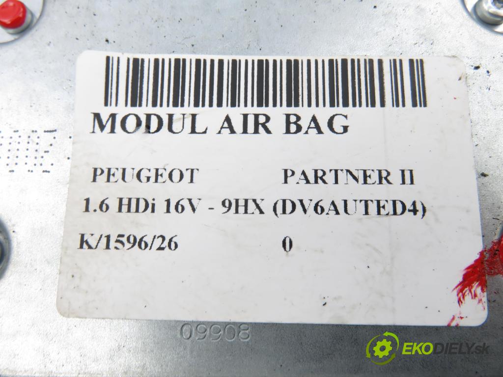 PEUGEOT PARTNER Skrzynia FURGON 2008 66,00 1.6 HDi 16V - 9HX (DV6AUTED4) 1560,00 MODUL air BAG 9665250180