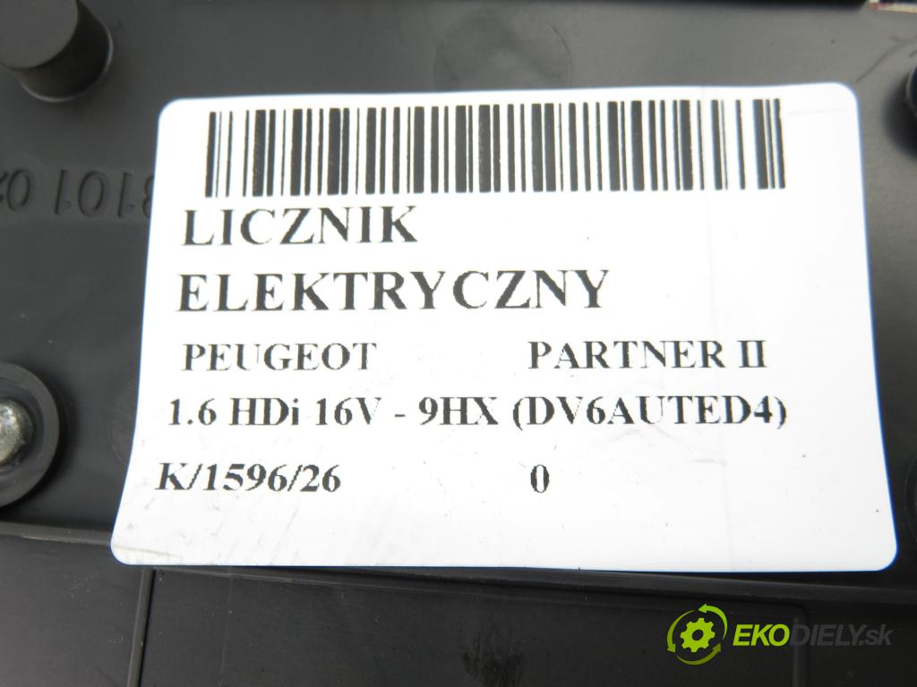 PEUGEOT PARTNER Skrzynia FURGON 2008 66,00 1.6 HDi 16V - 9HX (DV6AUTED4) 1560,00 Prístrojovka elektrický