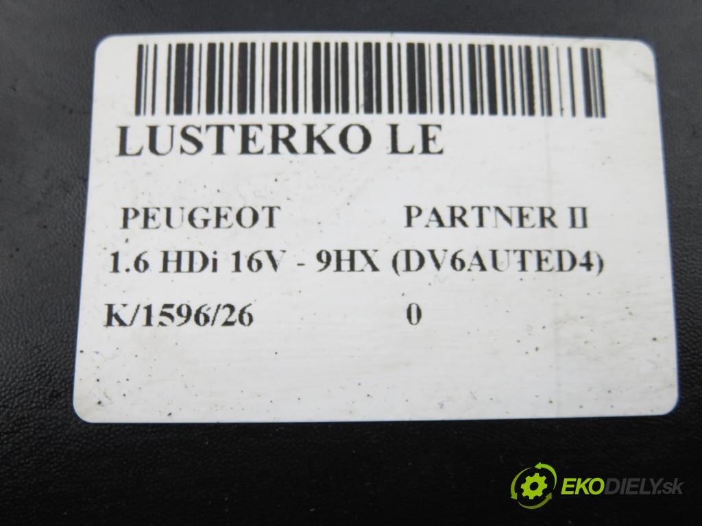 PEUGEOT PARTNER Skrzynia FURGON 2008 66,00 1.6 HDi 16V - 9HX (DV6AUTED4) 1560,00 Spätné zrkadlo LE