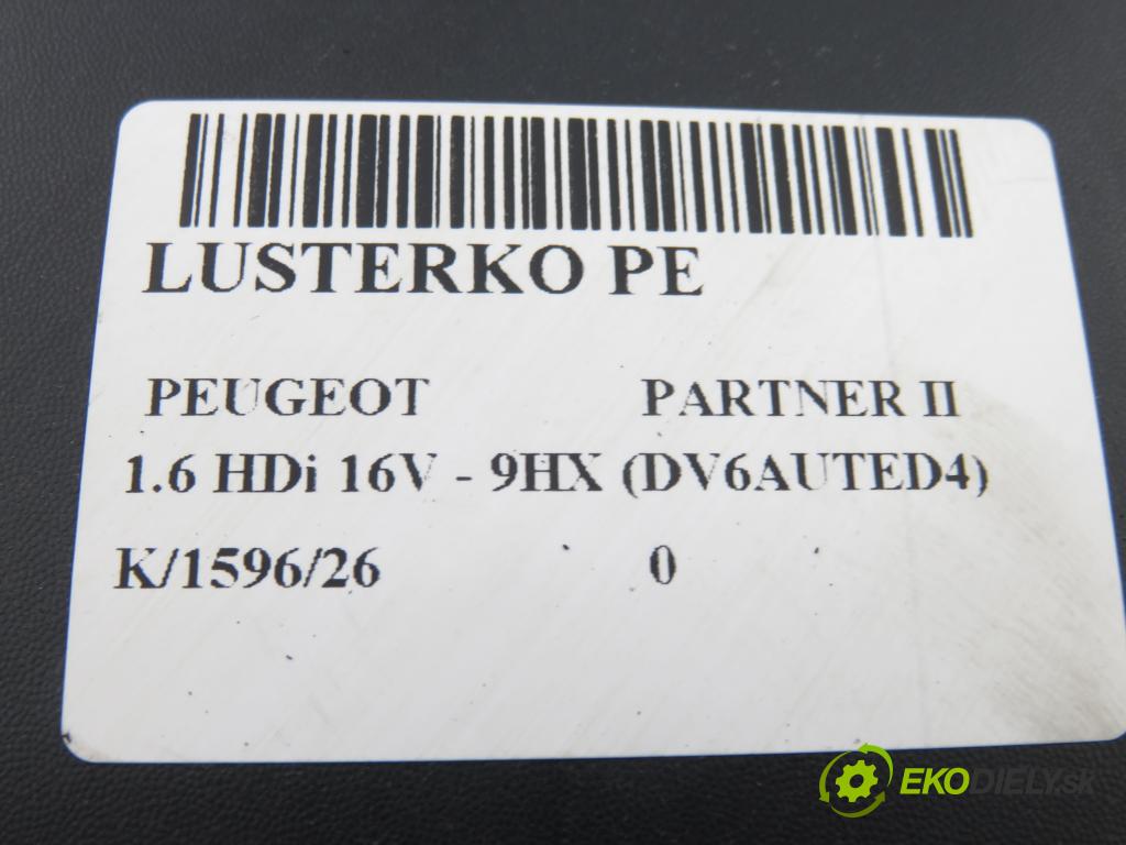 PEUGEOT PARTNER Skrzynia FURGON 2008 66,00 1.6 HDi 16V - 9HX (DV6AUTED4) 1560,00 Spätné zrkadlo 96815477XT