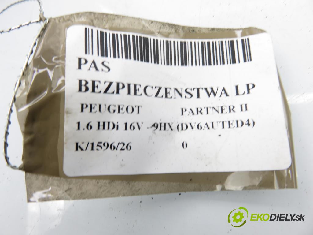 PEUGEOT PARTNER Skrzynia FURGON 2008 66,00 1.6 HDi 16V - 9HX (DV6AUTED4) 1560,00 Držiak bezpečnostný LP 96815086XX