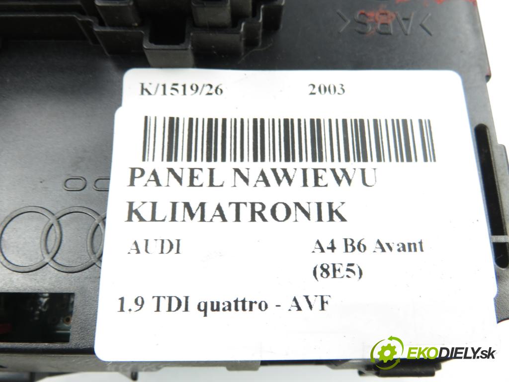 AUDI A4 Avant (8E5, B6) KOMBI 2003 96,00 1.9 TDI quattro - AVF 1896,00 Panel kúrenia KLIMATRONIK 8E0820043AB