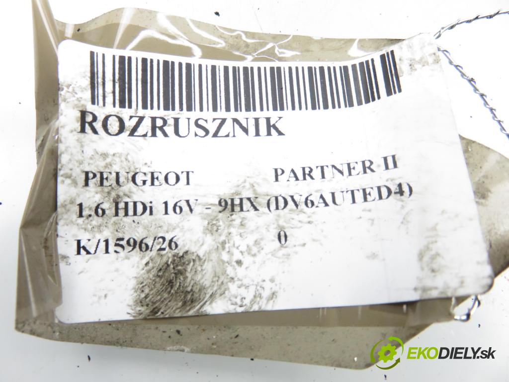 PEUGEOT PARTNER Skrzynia FURGON 2008 66,00 1.6 HDi 16V - 9HX (DV6AUTED4) 1560,00 Štartér S3057 (Štartér)