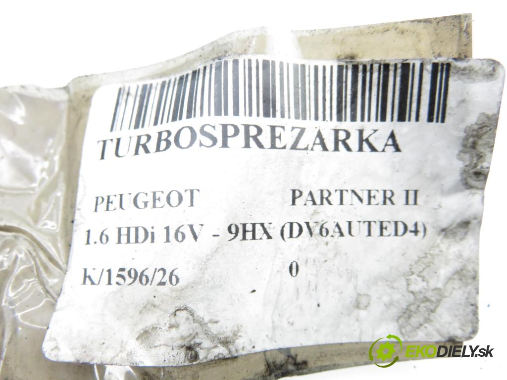 PEUGEOT PARTNER Skrzynia FURGON 2008 66,00 1.6 HDi 16V - 9HX (DV6AUTED4) 1560,00 Turbodúchadlo  (Turbodúchadlo (kompletné))