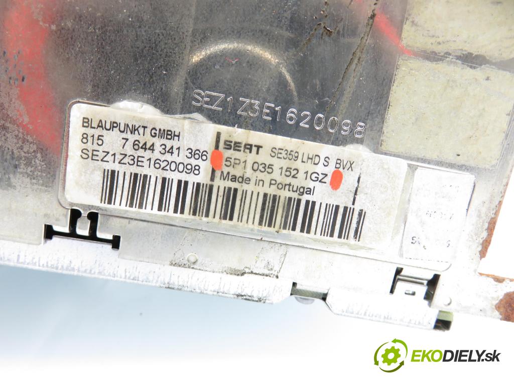 SEAT ALTEA (5P1) HB 2005 77,00 1.9 TDI PD 105 - BXE 1896,00 RADIO CD 5P10351521GZ