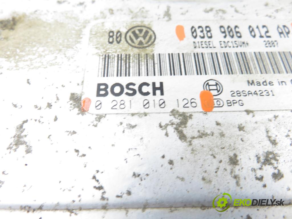 VW GOLF IV (1J1) HB 2000 81,00 1.9 TDI - ASV 1896,00 Riadiaca jednotka Motor 0281010126 ; 038906012AP