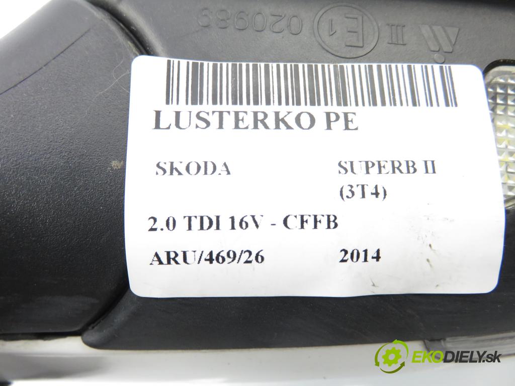 SKODA SUPERB II (3T4) SEDAN 2014 103,00 2.0 TDI 16V - CFFB 1968,00 Spätné zrkadlo