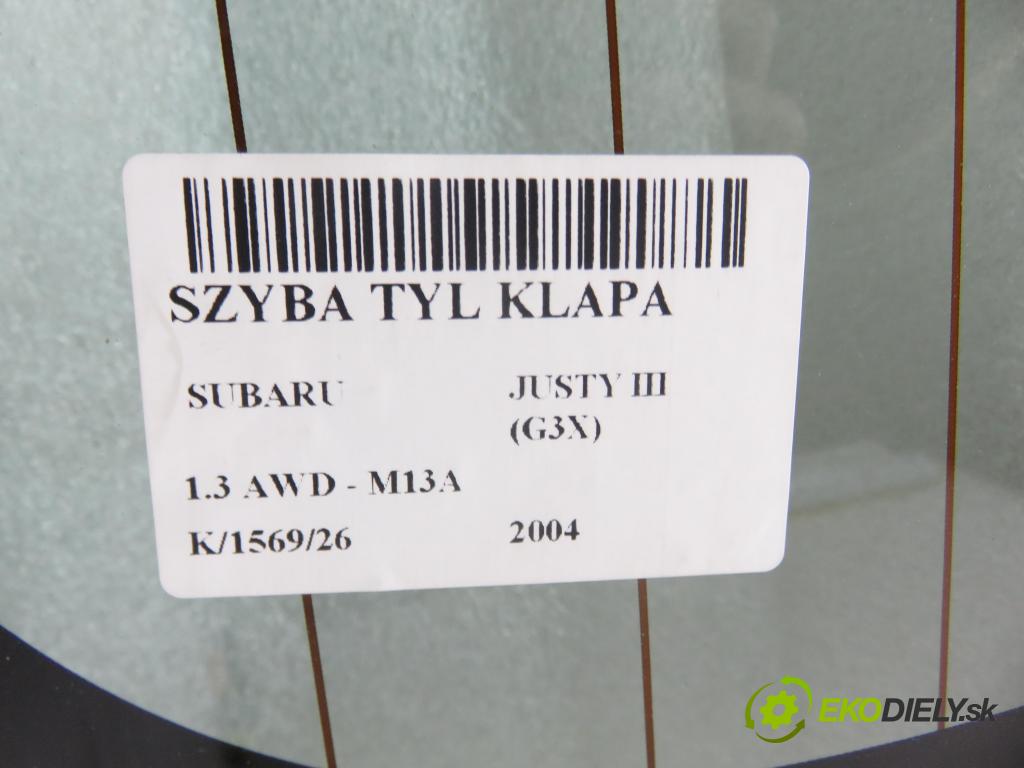 SUBARU JUSTY III (G3X) HB 2004 69,00 1.3 AWD 94 - M13A 1328,00 Okno zadné kapota