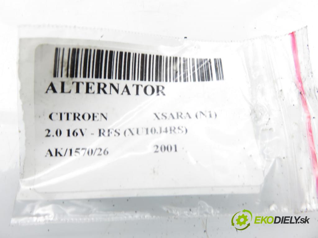 CITROEN XSARA (N1) HB 2001 120,00 2.0 16V - RFS (XU10J4RS) 1998,00 Alternátor 9618961380 ; 2542355A (Alternátor)