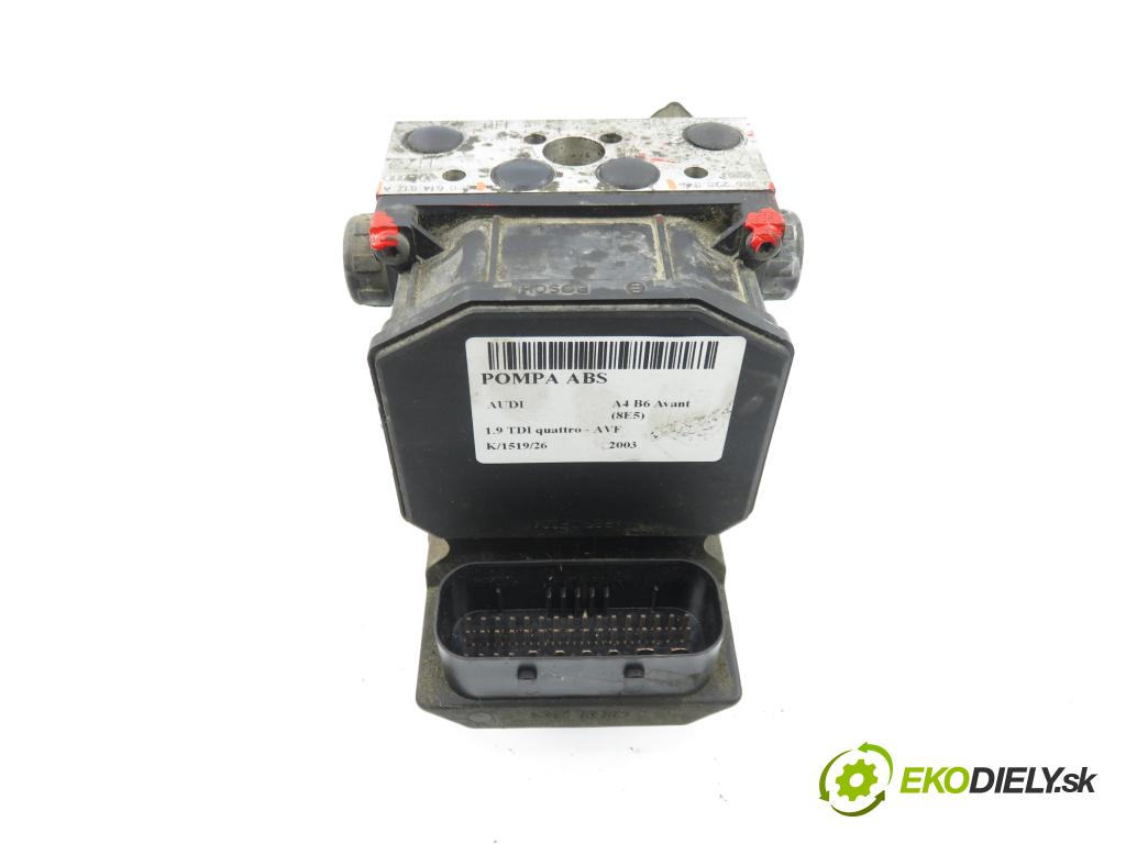 AUDI A4 Avant (8E5, B6) KOMBI 2003 96,00 1.9 TDI quattro - AVF 1896,00 Pumpa ABS 0265950012 ; 0265225045 ; 8E0614517A (Pumpa ABS)