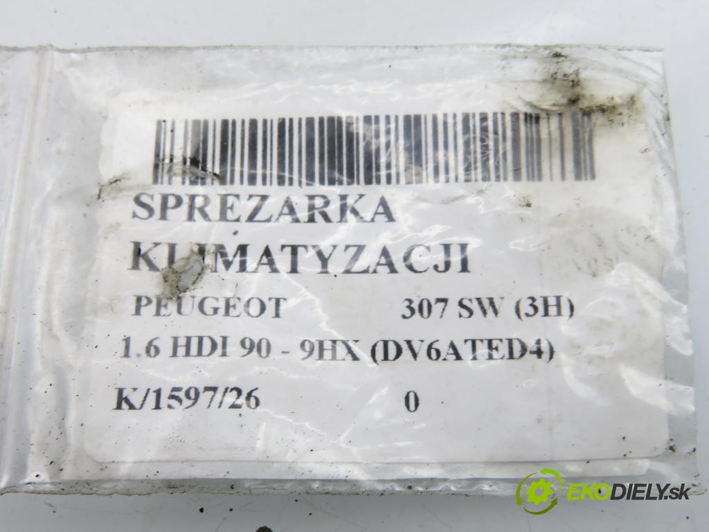 PEUGEOT 307 SW (3H) KOMBI 2005 66,00 1.6 HDI 90 - 9HX (DV6ATED4) 1560,00 KOMPRESOR: klimatizace 9651911480 (Kompresor klimatizace)
