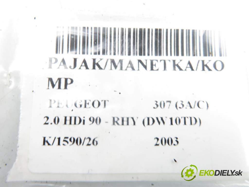 PEUGEOT 307 (3A/C) HB 2003 66,00 2.0 HDi 90 - RHY (DW10TD) 1997,00 páčka/prepínač 96605673XT