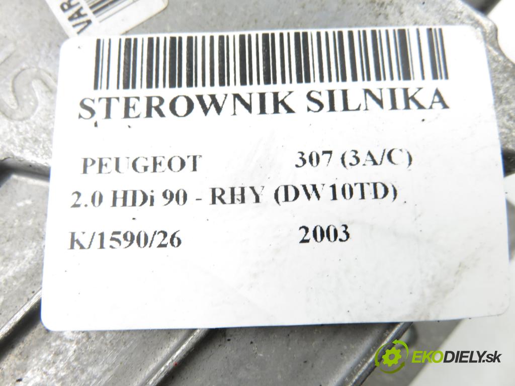 PEUGEOT 307 (3A/C) HB 2003 66,00 2.0 HDi 90 - RHY (DW10TD) 1997,00 řídící jednotka motora 5WS40020HT ; 9644895180 ; 9641849280