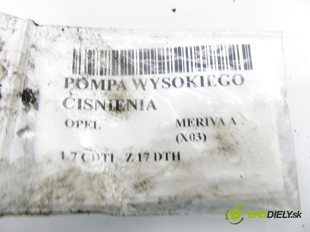 OPEL MERIVA A nadwozie wielkoprzestrzenne (MPV) (X03) MINIVAN 2004 74,00 1.7 CDTI 100 - Z 17 DTH 1686,00 pumpa vysokého TLAK: 8973138622 ; HU2940000071