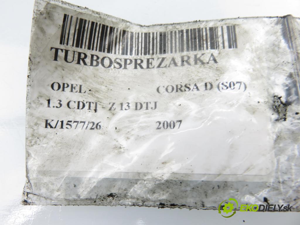 OPEL CORSA D (S07) HB 2007 55,00 1.3 CDTI - Z 13 DTJ 1248,00 Turbodúchadlo 54359710005 (Turbodúchadlo (kompletné))