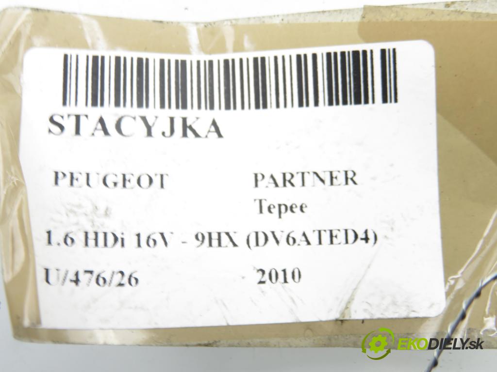 PEUGEOT PARTNER Tepee KOMBIVAN 2010 0,00 1.6 HDi 16V - 9HX (DV6ATED4) 1560,00 spínačka N0502455 ; N0503451 ; 9663123280 (Spínací skříňka)