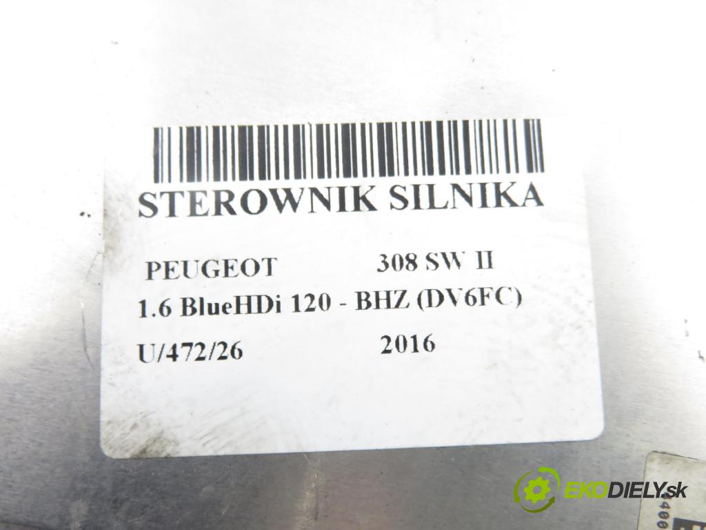 PEUGEOT 308 SW II KOMBI 2016 88,00 1.6 BlueHDi 120 - BHZ (DV6FC) 1560,00 řídící jednotka motora 0281032456 ; 9814182680