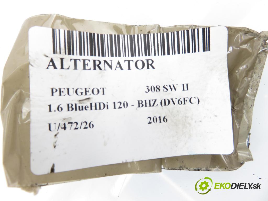 PEUGEOT 308 SW II KOMBI 2016 88,00 1.6 BlueHDi 120 - BHZ (DV6FC) 1560,00 Alternátor 9810525380 (Alternátor)