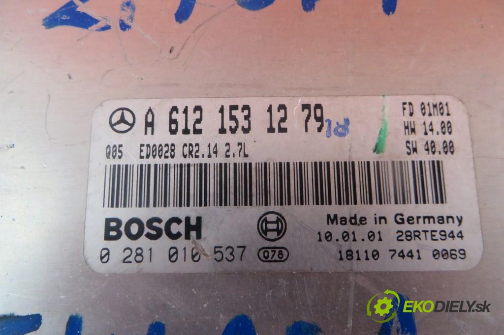 MERCEDES BENZ E W210 E 270 CDI OM 612.961 125 kW 170 km řídící jednotka motora A6121531279 , 0281010537