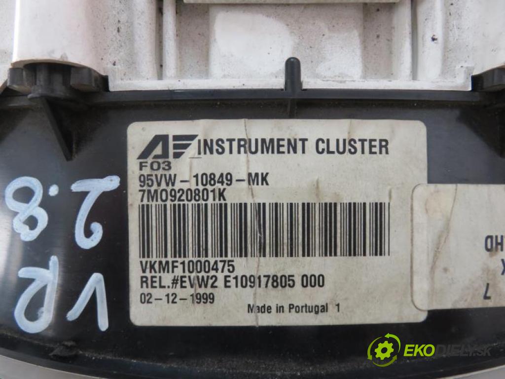 VW SHARAN I 2.8 VR6 AAA, AMY  - - - 128 kW 174 km  prístrojovka elektrický 7M0920801K/95VW10849MK (Přístrojové desky, displeje)