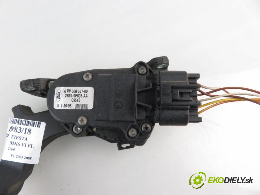FORD FIESTA MK6 VI FL 1.4 TDCI F6JB manual 5 stupňová 50 kW 68 km  Potenciometer plynového pedálu 6PV00856700/2S619F836AA (Ostatné)