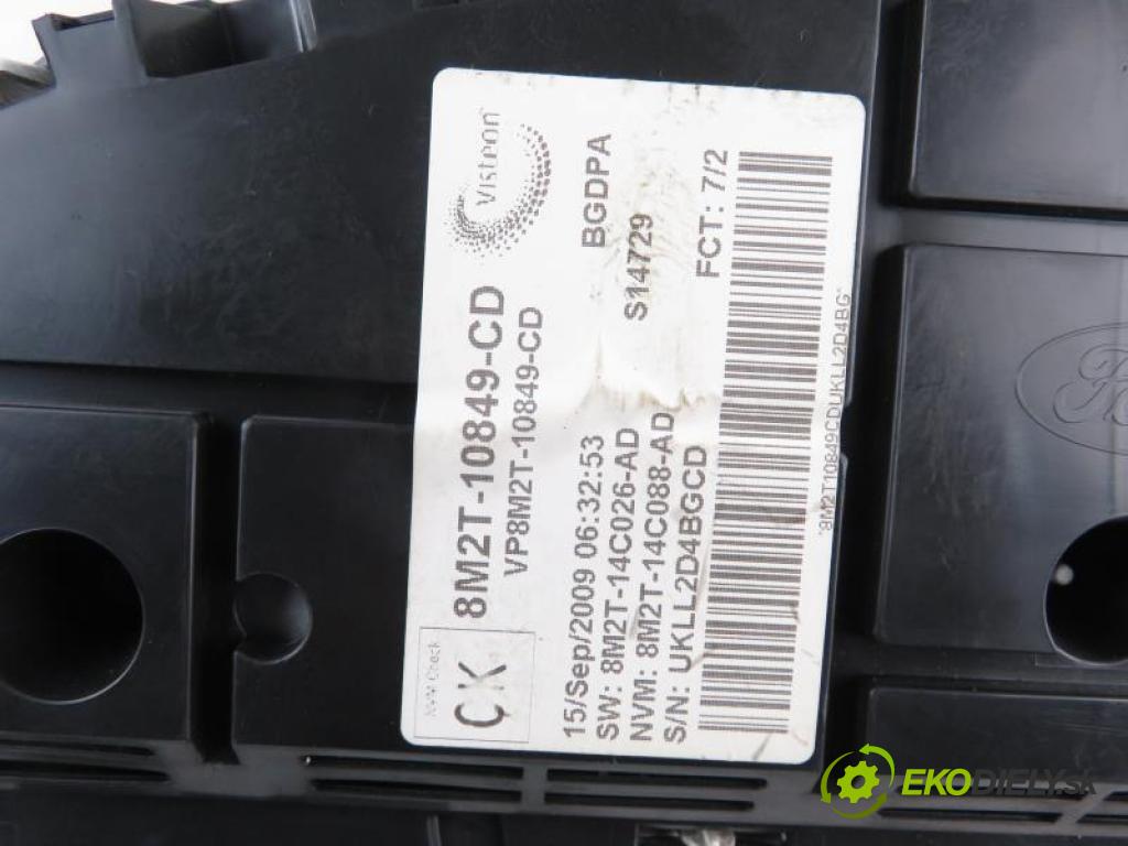 FORD MONDEO MK4 IV (BA7) 2.0 TDCI UFBA, QXBA, QXBB automatic 6 stupňová 103 kW 140 km Prístrojovka elektrický 8M2T10849CD/VP6M2F10890A/8M2T14C026AD (Prístrojové dosky, displeje)