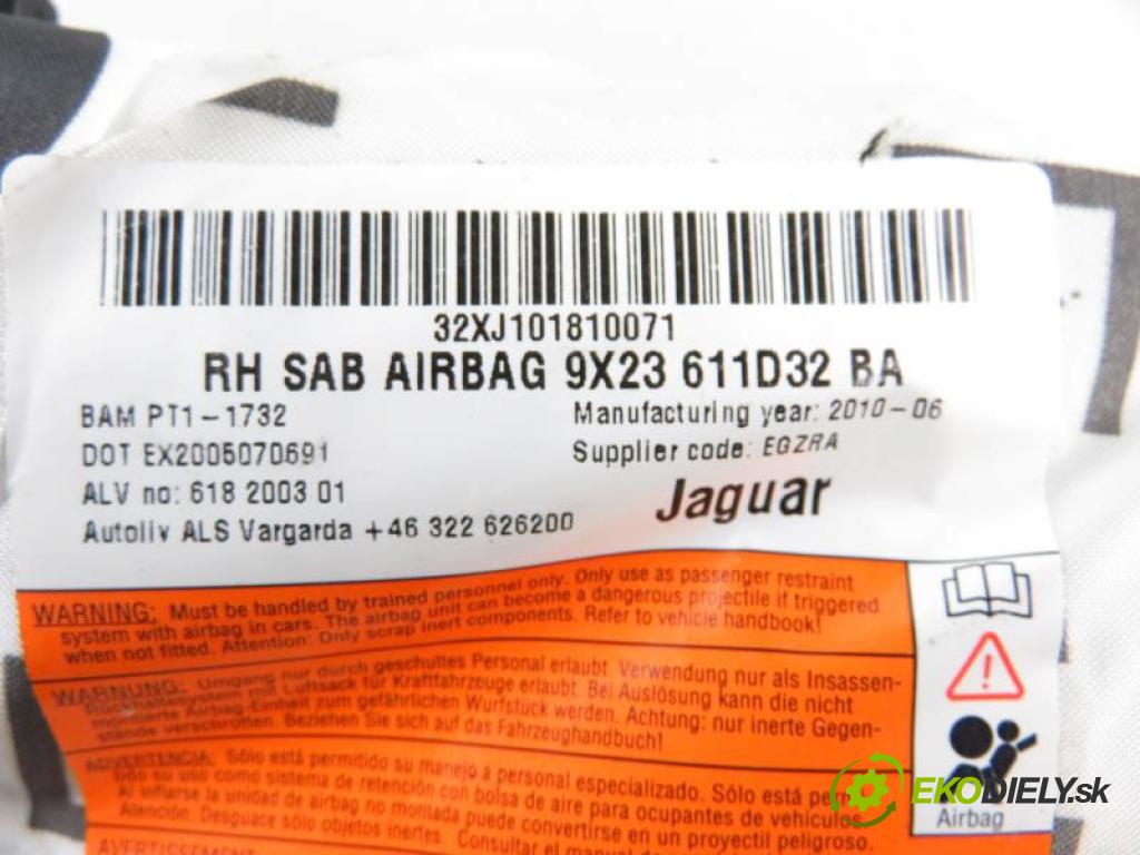 JAGUAR XF I (X250) 5.0 V8 508PN automatic 6 stupňová 283 kW 385 km  AirBag airbag sedačky P 9X23611D32BA/618715700A/6105869RH (Airbagy)